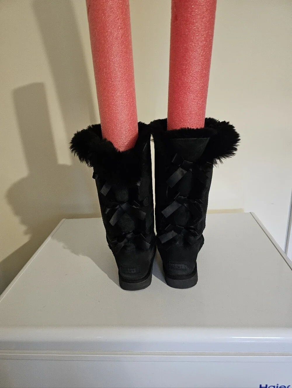 Ugg Black Tall Bailey Bows Boots - Women